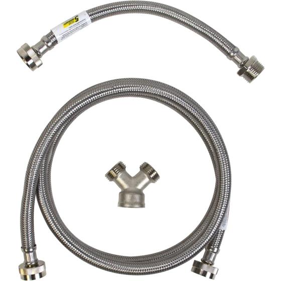 Certified Appliance Accessories Steam Dryer Installation Kit [Steam Dryer Hose, Y Connector and Inlet Adapter Hose], 6 Feet