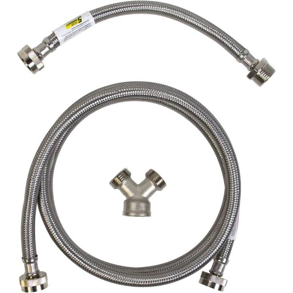 Certified Appliance Accessories Steam Dryer Installation Kit [Steam Dryer Hose, Y Connector and Inlet Adapter Hose], 6 Feet