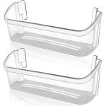 2 Pack 240323002 Refrigerator Door Bin Shelf Compatible with Frigidaire or Electrolux, Bottom 2 Shelves, Clear, Double Unit, Replaces PS429725, AH429725, AP2115742