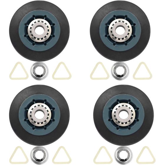 WPW10314173 W10314171 Dryer Drum Support Roller Kit Dryer Drum Rollers Replaces W10314173 8536973 8536974 AP6019303 PS11752609 Suitable for maytag kenmore whirlpool kitchenaid sears oper,Pack of 4