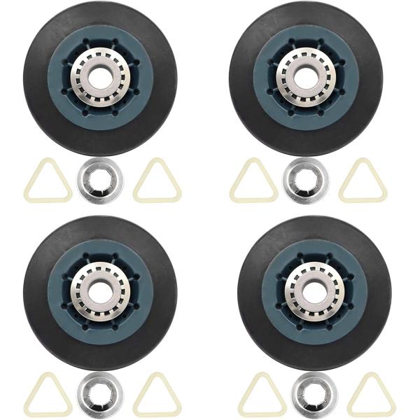 WPW10314173 W10314171 Dryer Drum Support Roller Kit Dryer Drum Rollers Replaces W10314173 8536973 8536974 AP6019303 PS11752609 Suitable for maytag kenmore whirlpool kitchenaid sears oper,Pack of 4