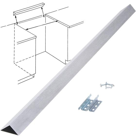 Slide In Range Rear Filler Kit W10113901A, Universal Triangle Gap Filler and Cover Strip Between Stove Range and Wall For Whirlpool and Most Brand, Durable Aluminum, 30" Long