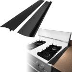 Forliver Stove Counter Gap Cover, Kitchen Stove Gap Covers, Kitchen Accessories For Countertop, Heat Resistant Oven Gap Filler Stove Protector Between Stove Side Gap Guards(2 Pack, 25 In, Black)