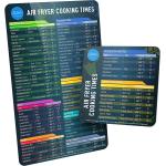 Air Fryer Magnetic Cheat Sheet Set, Air Fryer Accessories Cook Times, Airfryer Accessory Magnet Sheet Quick Reference Guide for Cooking and Frying (Black)