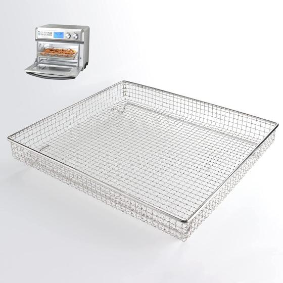 Air Fryer Basket, Replacement Accessories for Cuisinart TOA-95 Digital AirFryer Toaster Oven, 304 Food-Grade Stainless Steel Wire Rack, Larger Non-stick Crisping Basket for Cooking Baking and Cooling