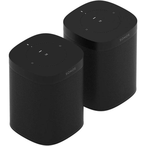 Sonos One (Gen 2) Two Room Set Voice Controlled Smart Speaker with Amazon Alexa Built in (2-Pack Black)