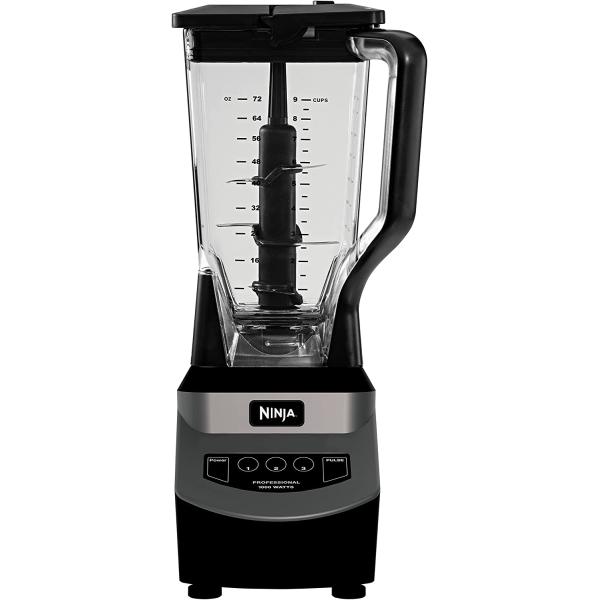 Ninja NJ601AMZ Professional Blender with 1000-Watt Motor & 72 oz Dishwasher-Safe Total Crushing Pitcher for Smoothies, Shakes & Frozen Drinks, Black