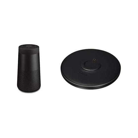 Bose SoundLink Revolve (Series II) Portable Bluetooth Speaker – Wireless Water-Resistant Speaker, Black & SoundLink Revolve Charging Cradle Black
