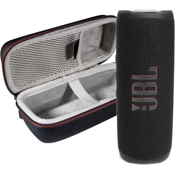 JBL Flip 6 Waterproof Portable Wireless Bluetooth Speaker Bundle with Hardshell Protective Case (Black)