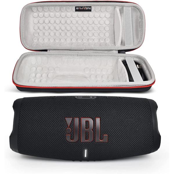 JBL Charge 5 Portable Waterproof Wireless Bluetooth Speaker Bundle with Boomph Portable Hard Carrying Protective Case - Black