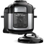 Ninja FD401 Foodi 12-in-1 Deluxe XL 8 qt. Pressure Cooker & Air Fryer that Steams, Slow Cooks, Sears, Sautés, Dehydrates & More, with 5 qt. Crisper Basket, Deluxe Reversible Rack & Recipe Book, Silver