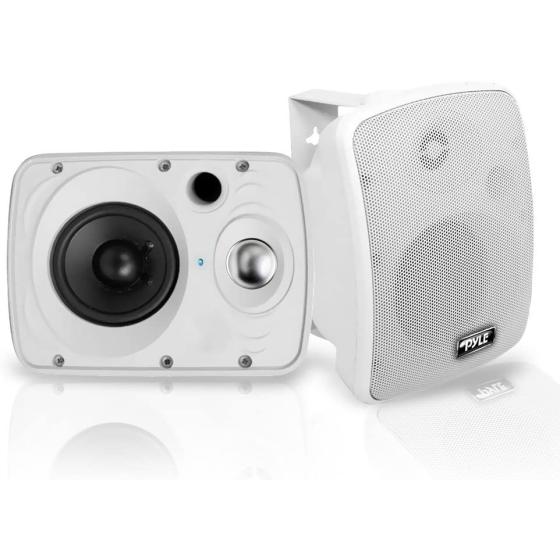 Outdoor Waterproof Wireless Bluetooth Speaker - 6.5 in 800 Watt Pair 2-way Weatherproof Wall/Ceiling Mounted Dual Speakers w/Heavy Duty Grill,Universal Mount,Patio,Indoor Use-Pyle PDWR64BTW,White