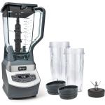 Ninja BL660 Professional Compact Smoothie & Food Processing Blender, 1100-Watts, 3 Functions -for Frozen Drinks, Smoothies, Sauces, & More, 72-oz.* Pitcher, (2) 16-oz. To-Go Cups & Spout Lids, Gray