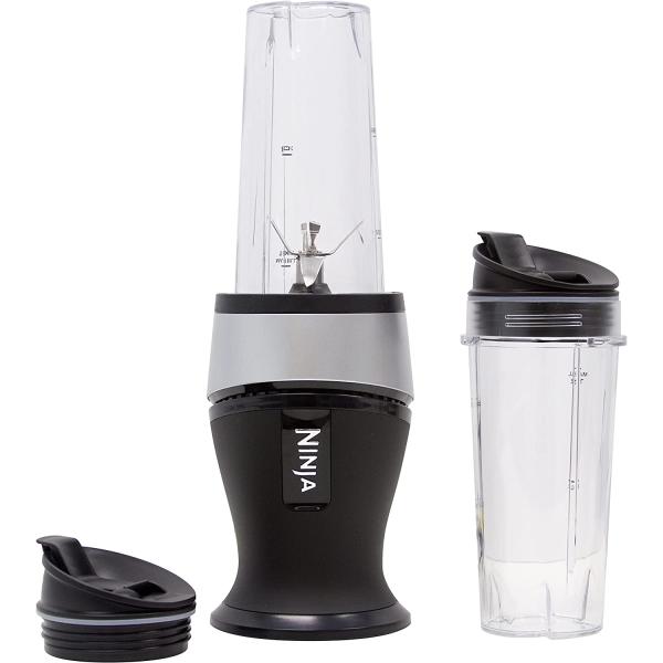 Ninja QB3001SS Ninja Fit Compact Personal Blender, for Shakes, Smoothies, Food Prep, and Frozen Blending, 700-Watt Base and (2) 16-oz. Cups & Spout Lids, Black