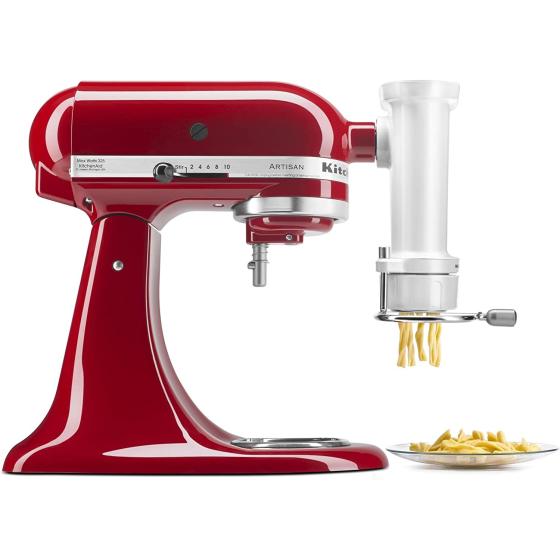 KitchenAid KSMPEXTA Gourmet Pasta Press Attachment with 6 Interchangeable Pasta Plates, White