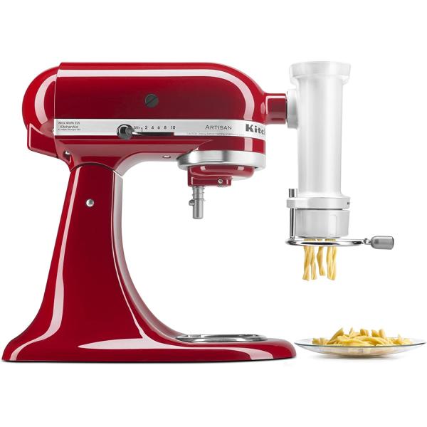 KitchenAid KSMPEXTA Gourmet Pasta Press Attachment with 6 Interchangeable Pasta Plates, White