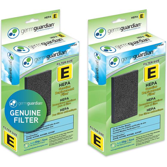 Guardian Technologies FLT41002PK FLT4100 HEPA Replacement Filter E for AC4100, AC4100CA AC4150BL, AC4150PCA, 2 pack, Black Air Purifier