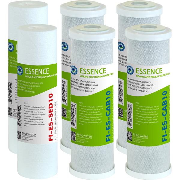 APEC Water Systems FILTER-SET-ESX2 2 Sets of High Capacity Replacement Pre-Filter Sets For Essence Series Reverse Osmosis Water Filter System Stage 1-3,White