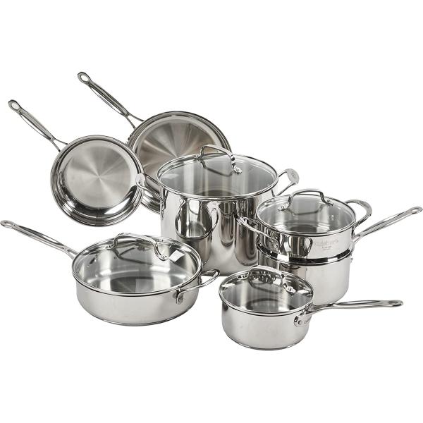 Cuisinart 77-11G Stainless Steel 11-Piece Set Chef's-Classic-Stainless-Cookware-Collection