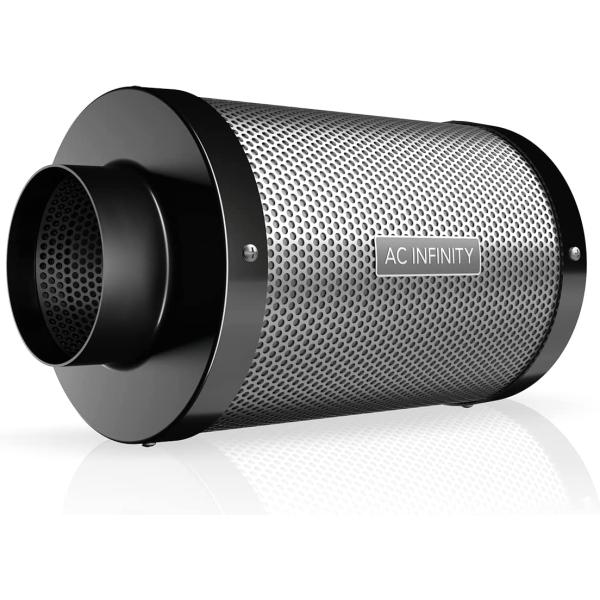 AC Infinity Air Carbon Filter 4" with Premium Australian Virgin Charcoal, for Inline Duct Fan, Odor Control, Hydroponics, Grow Rooms