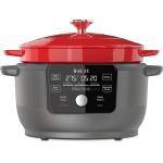 Instant Pot, 6-Quart 1500W Electric Round Dutch Oven, 5-in-1: Braise, Slow Cook, Sear/Sauté, Cooking Pan, Food Warmer, Enameled Cast Iron, Free App With 50 Recipes, Perfect Wedding Gift, Red