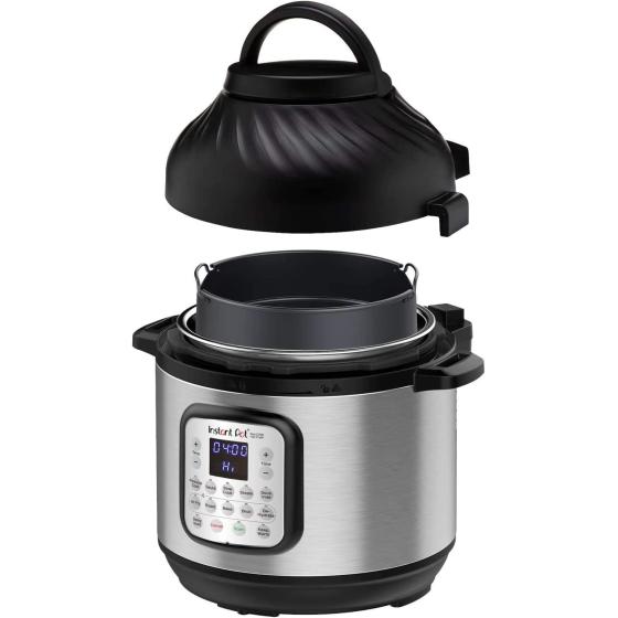 Instant Pot Duo Crisp 11-in-1 Air Fryer and Electric Pressure Cooker Combo with Multicooker Lids that Air Fries, Steams, Slow Cooks, Sautés, Dehydrates and More, Free App With 1900 Recipes, 6 Quart