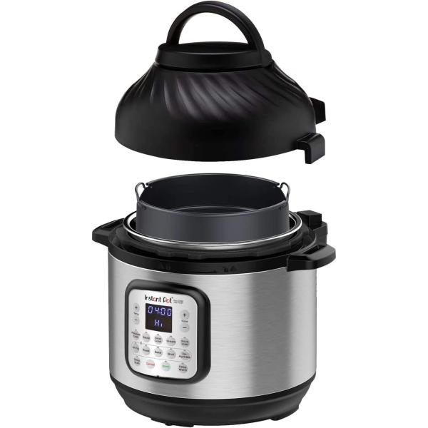 Instant Pot Duo Crisp 11-in-1 Air Fryer and Electric Pressure Cooker Combo with Multicooker Lids that Air Fries, Steams, Slow Cooks, Sautés, Dehydrates and More, Free App With 1900 Recipes, 6 Quart