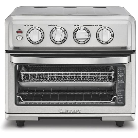 Cuisinart Air Fryer + Convection Toaster Oven, 8-1 Oven with Bake, Grill, Broil & Warm Options, Stainless Steel, TOA-70