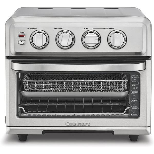 Cuisinart Air Fryer + Convection Toaster Oven, 8-1 Oven with Bake, Grill, Broil & Warm Options, Stainless Steel, TOA-70