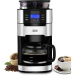 10-Cup Drip Coffee Maker, Grind and Brew Automatic Coffee Machine with Built-In Burr Coffee Grinder, Programmable Timer Mode and Keep Warm Plate, 1.5L Large Capacity Water Tank,900W, Black