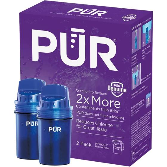 PUR Water Pitcher Replacement Filter (Pack of 2), Blue – Compatible with all PUR Pitcher and Dispenser Filtration Systems, PPF900Z