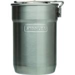Stanley Adventure Camp Cook Set - 24oz Kettle with 2 Ceramic Cups - Stainless Steel Camping Cookware with Vented Lids & Foldable + Locking Handle - Lightweight Cook Pot for Backpacking/Hiking/Camping