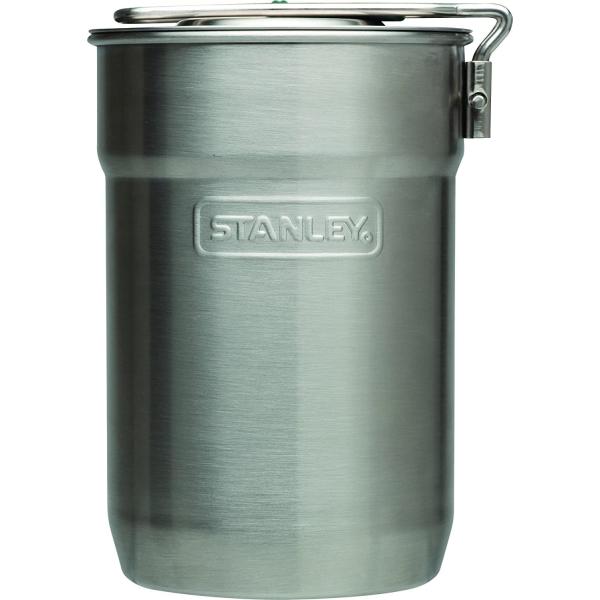 Stanley Adventure Camp Cook Set - 24oz Kettle with 2 Ceramic Cups - Stainless Steel Camping Cookware with Vented Lids & Foldable + Locking Handle - Lightweight Cook Pot for Backpacking/Hiking/Camping