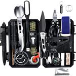 ANTARCTICA Emergency Survival Gear Kits 60 in 1, Outdoor Survival Tool with Emergency Bracelet Whistle Flashlight Pliers Pen Wire Saw for Camping, Hiking, Climbing,Car