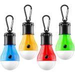 FLY2SKY Tent Lamp Portable LED Tent Light 4 Packs Clip Hook Hurricane Emergency Lights LED Camping Light Bulb Camping Tent Lantern Bulb Camping Equipment for Camping Hiking Backpacking Fishing Outage