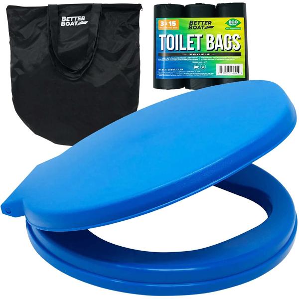 Portable Toilet for Camping Toilet Bucket Toilet Seat Set with Lid for Boating Outdoor Camp Travel Boat - Kit Potty Waste Bags and Case Cover - 5 Gal & 8 Gallon Buckets Emergency Bathroom for Adults