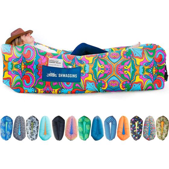 Chillbo Shwaggins Inflatable Couch – Cool Inflatable Chair. Upgrade Your Camping Accessories. Easy Setup is Perfect for Hiking Gear, Beach Chair and Music Festivals.