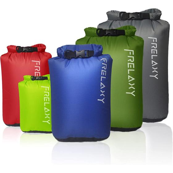 Frelaxy Dry Sack 3-Pack/5-Pack, Ultralight Dry Bags, Outdoor Sacks Keep Gear Dry for Hiking, Backpacking, Kayaking, Camping, Swimming, Boating
