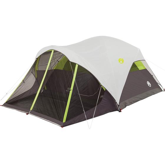 Coleman Steel Creek Fast Pitch Dome Tent with Screen Room, 6-Person, White, 10' x 9'