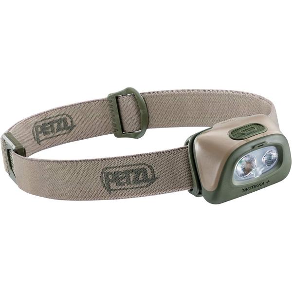 Petzl TACTIKKA+ Headlamp - Compact and Powerful 350 Lumen Headlamp, for Hunting and Fishing with White or Red Lighting - Desert