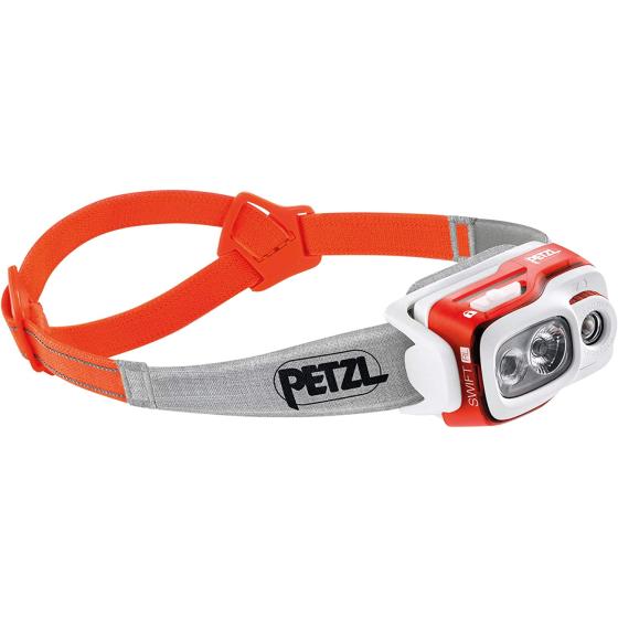 Petzl, Swift RL Rechargeable Headlamp with 900 Lumens & Automatic Brightness Adjustment, Orange