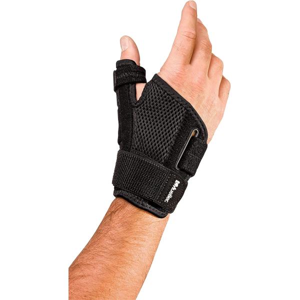 MUELLER Sports Medicine Reversible Adjust-to-Fit Thumb Stabilizer, Thumb Splint for Arthritis Pain and Support, For Men and Women, One Size Fits Most