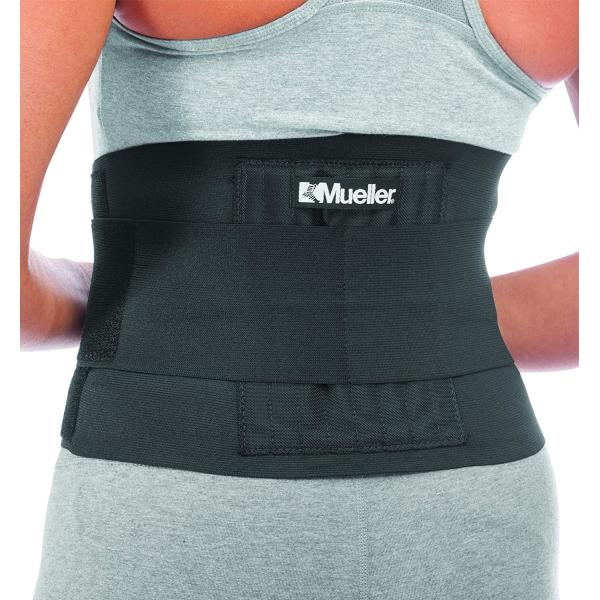 Mueller Sports Medicine Adjustable Back Brace, Back Support, for Men and Women, Black, One Size