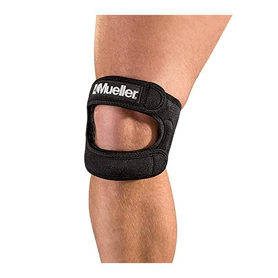 Mueller Sports Medicine Adjustable Max Knee Strap, Patella Tendon Support, for Men and Women, Black, One Size (Pack of 1)