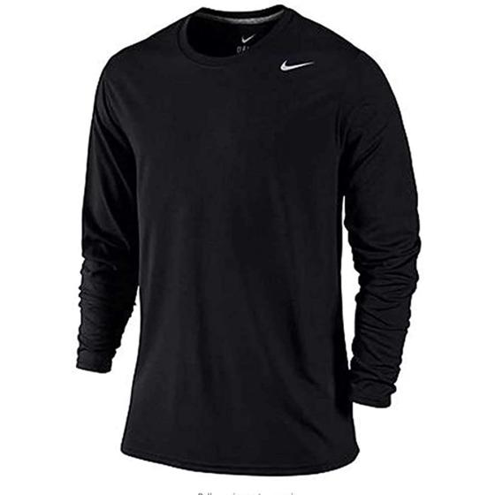 Nike 耐克 男式 Legend 长袖 T 恤, 黑色/碳杂色/哑光银色