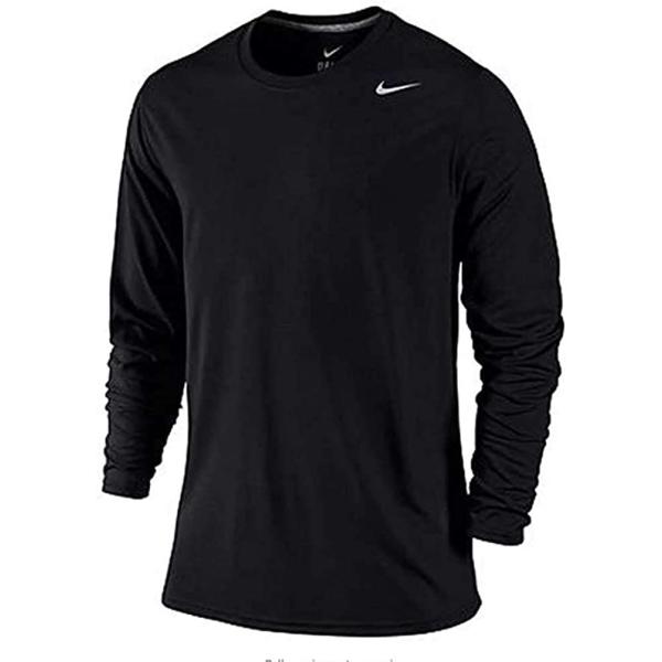 Nike 耐克 男式 Legend 长袖 T 恤, 黑色/碳杂色/哑光银色