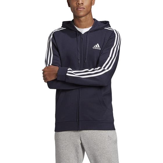 adidas Men's Essentials Fleece 3-Stripes Full-Zip Hoodie