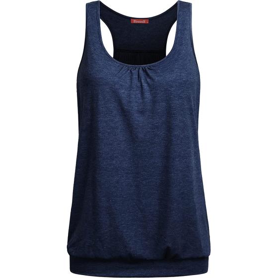 BLEVONH Womens Yoga Shirts Banded Bottom Loose Fit Workout Racerback Tank Tops