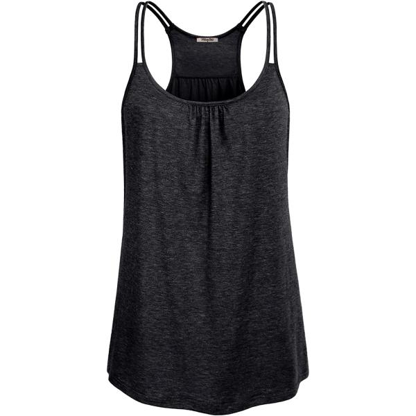Hibelle Womens Scoop Neck Cute Racerback Yoga Workout Tank Top