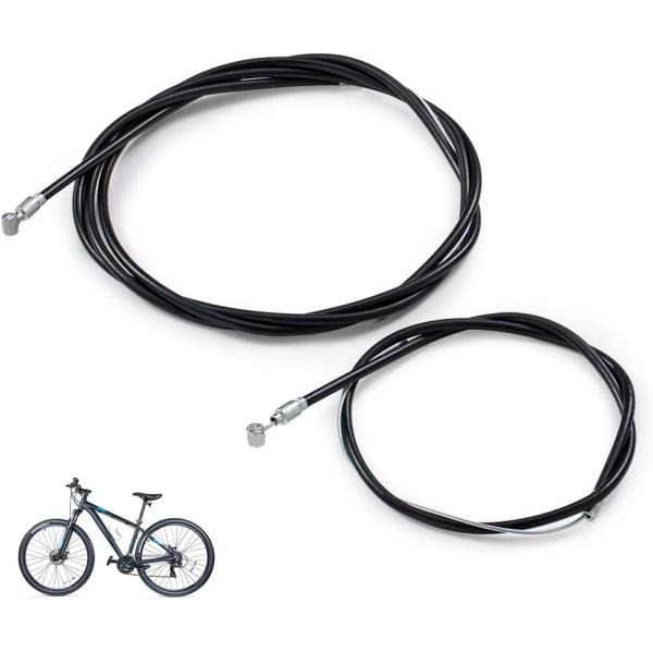 Deapher 1 Pair Bike Brake Cable, Front and Rear Brake Cable for Mountain Bike, Bike Brake Wire Set for Road Bike and Common Bike (BLACK1)